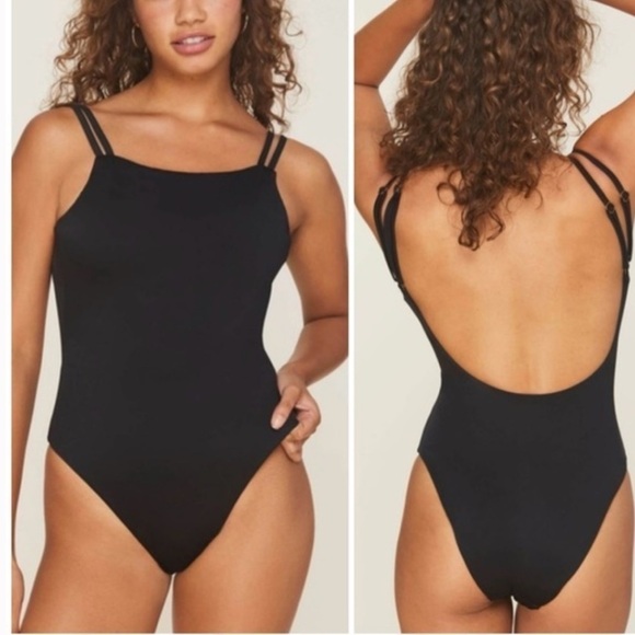 NWT Andie Swim Rockaway One Piece Swimsuit Black Classic Low Back Sz XL - Picture 1 of 5